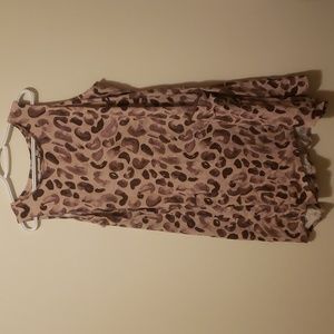 Logo by Lori Goldstein purple printed shift dress size 2X.